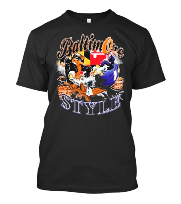 Baltimore Style Ravens Crab Feast Maryland Flag Ravens Football T-Shirt