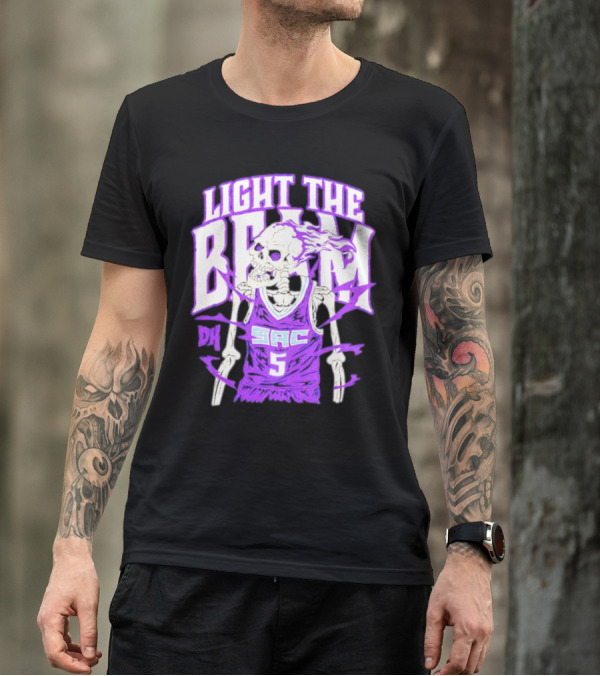 Light The Beam Skeleton SAC 5 Kings Drip Heads T-Shirt