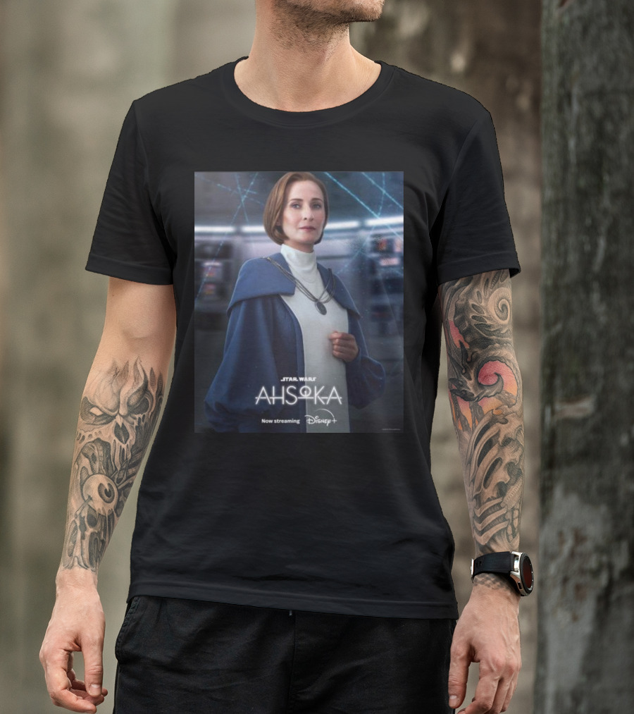 Star Wars Ahsoka Now Streaming Disney Plus Mon Mothma Character T-Shirt