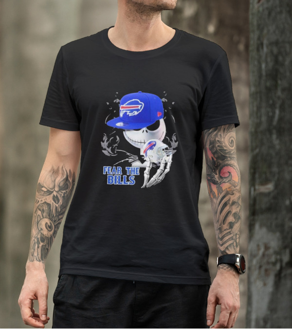 Buffalo Bills Halloween Jack Skellington Fear The Bills T-Shirt