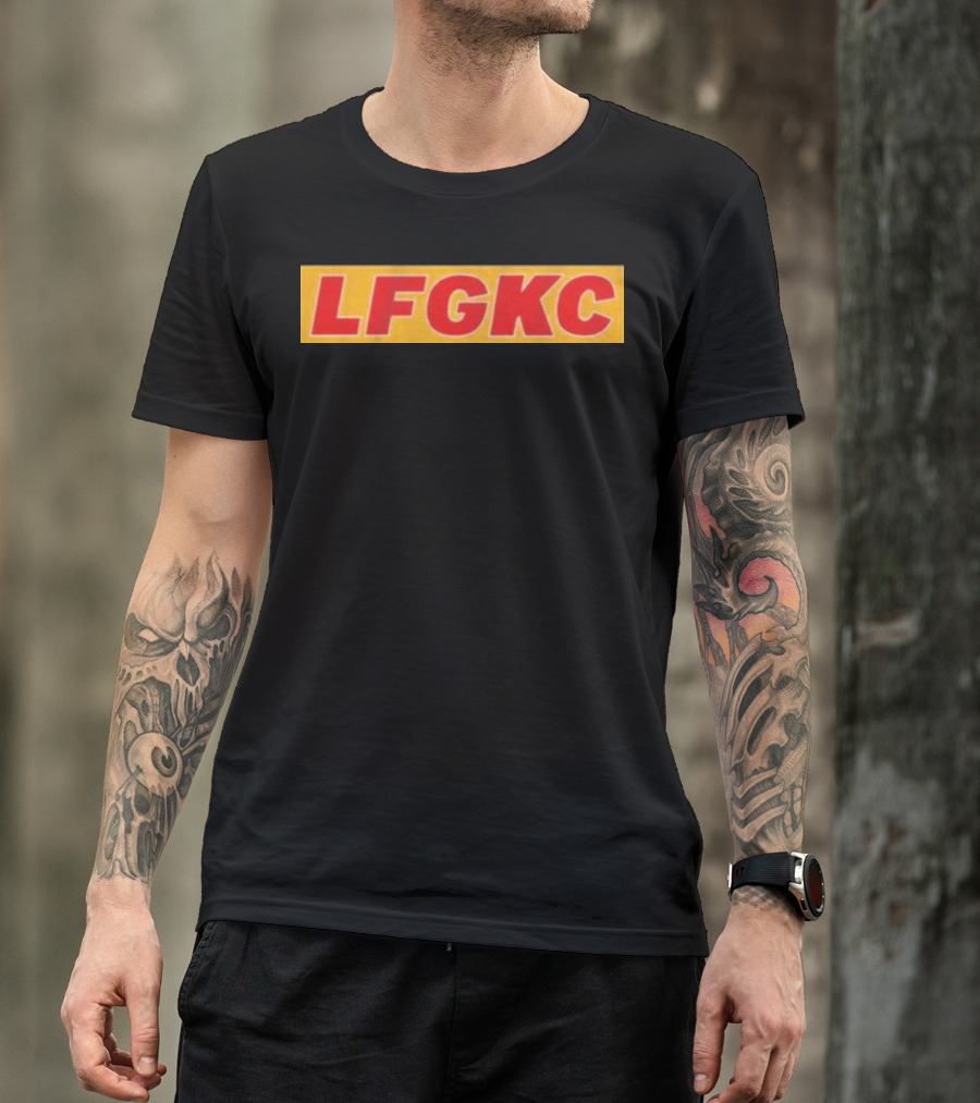 LFG KC Kansas City Football Red Gold Text T-Shirt