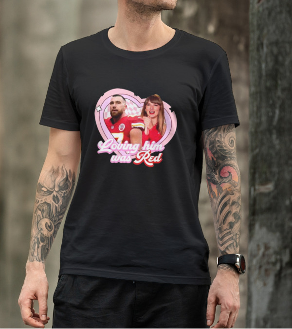 Loving Him Was Red Chiefs Football Heart Icons T-Shirt