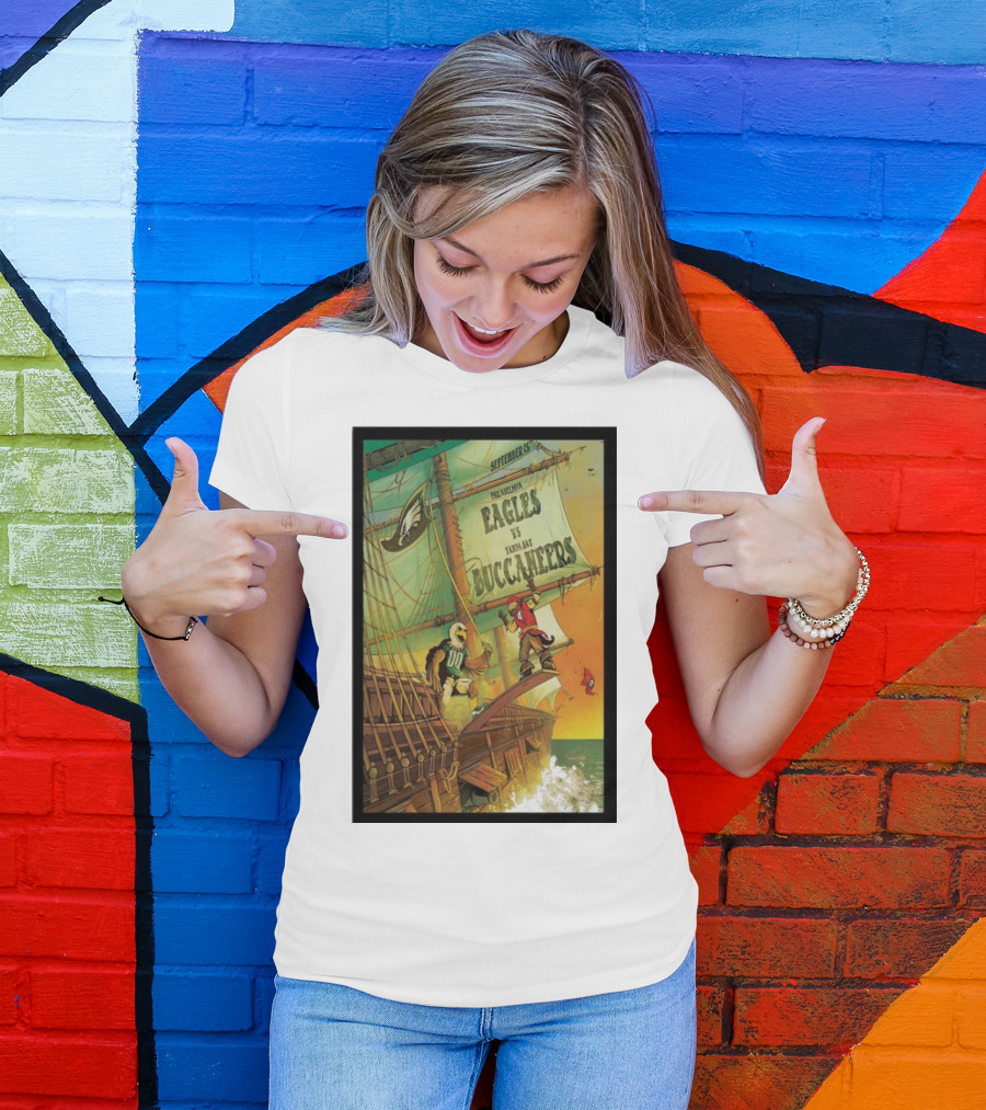 September 25 Philadelphia Eagles Vs Tampa Bay Buccaneers Pirate Ship Battle T-Shirt