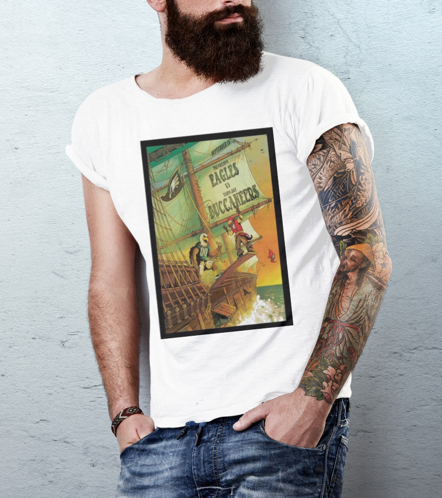 September 25 Philadelphia Eagles Vs Tampa Bay Buccaneers Pirate Ship Battle T-Shirt