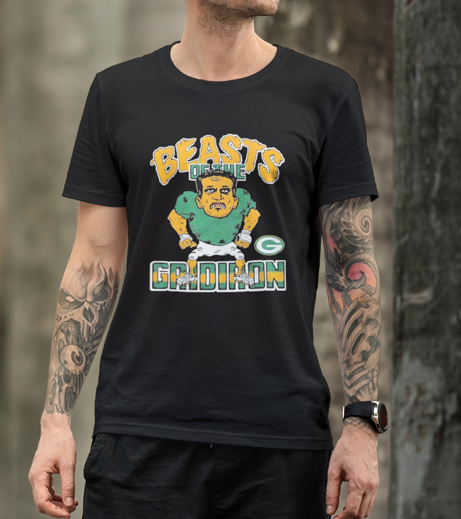 Beasts Of The Gridiron Green Bay Packers Player Caricature T-Shirt