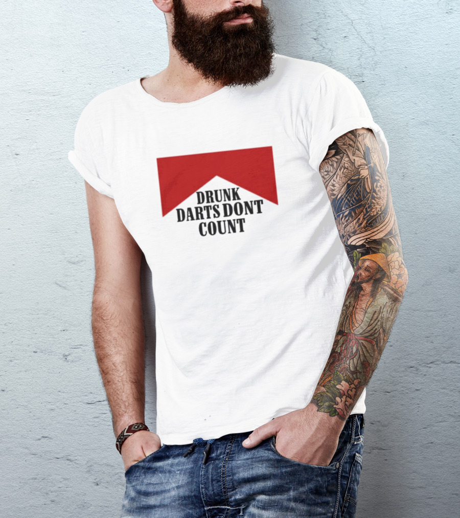 Drunk Darts Don't Count Red Chevron T-Shirt