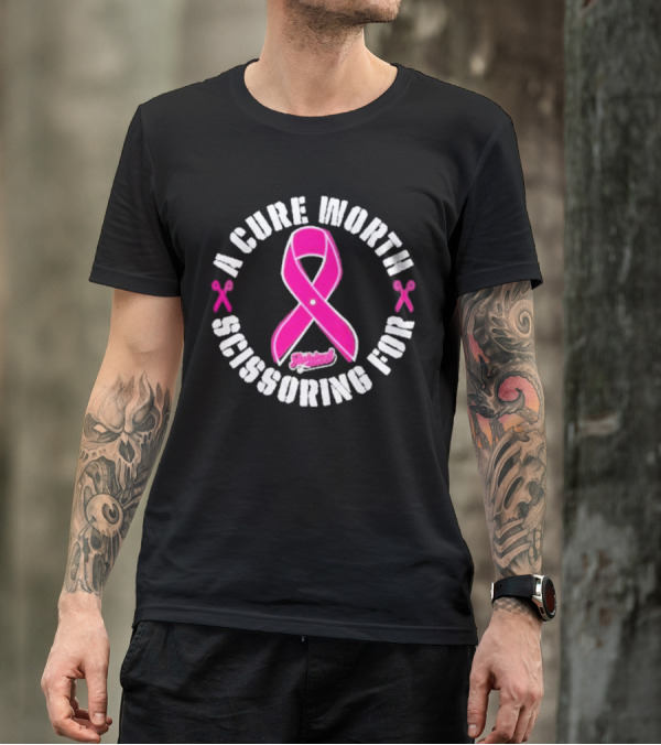 A Cure Worth Scissoring For Pink T-Shirt
