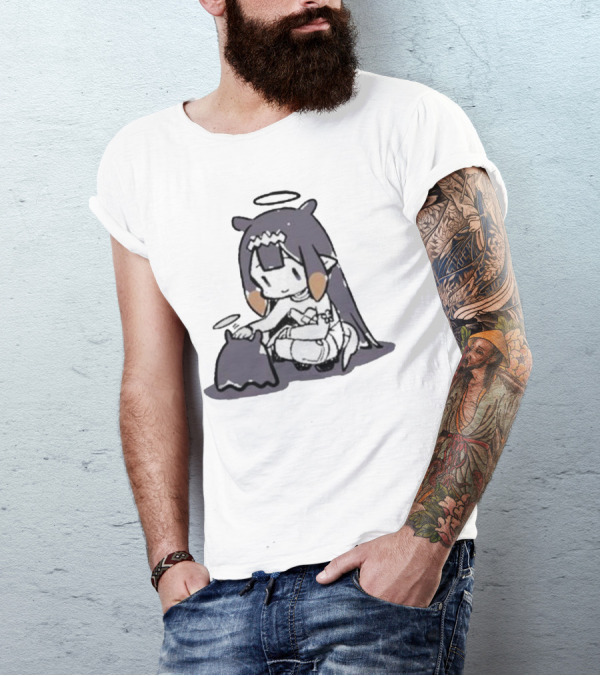 Hololive Ninomae Inanis Tako Fan Art Cute Anime Character Interaction T-Shirt
