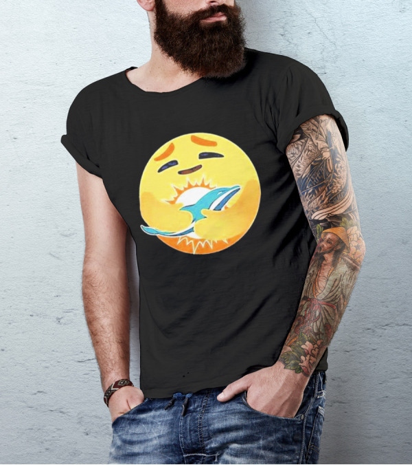 Miami Dolphins Emoji Hugging Dolphin T-Shirt