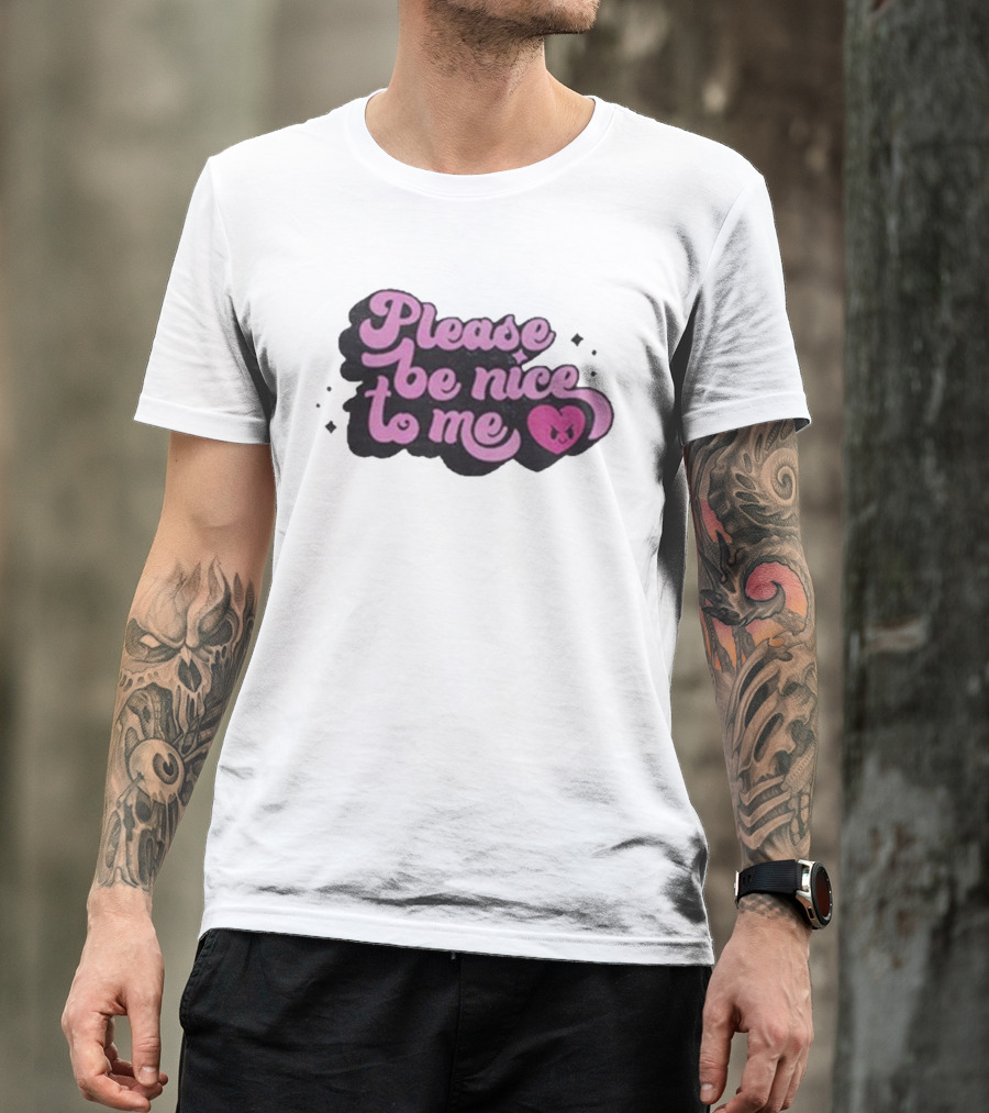 Please Be Nice To Me Heart Emoticon T-Shirt