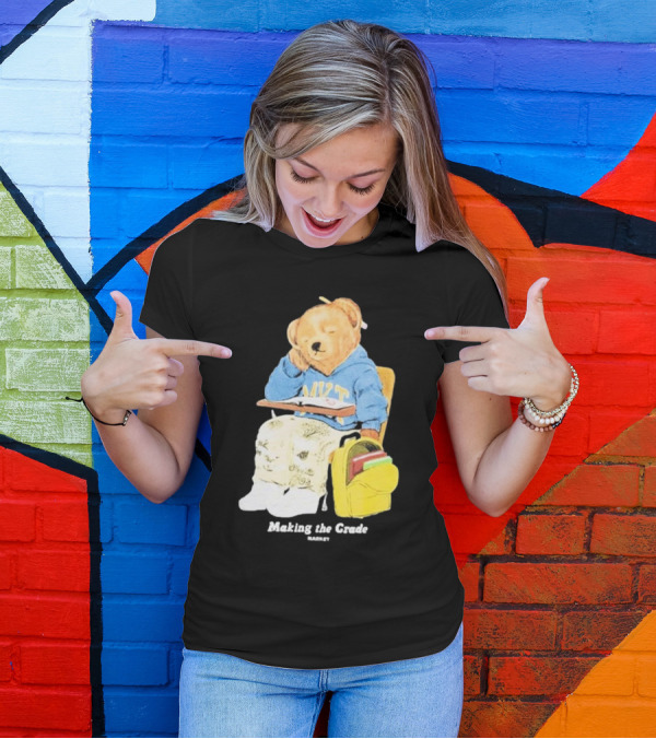 NYT Bear In School Desk With Yellow Backpack T-Shirt