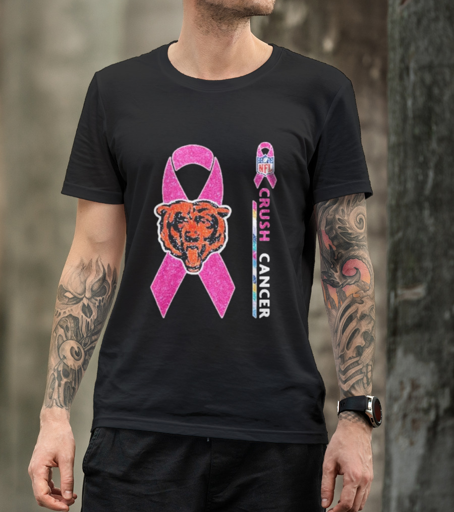 Chicago Bears NFL Crush Cancer Pink T-Shirt