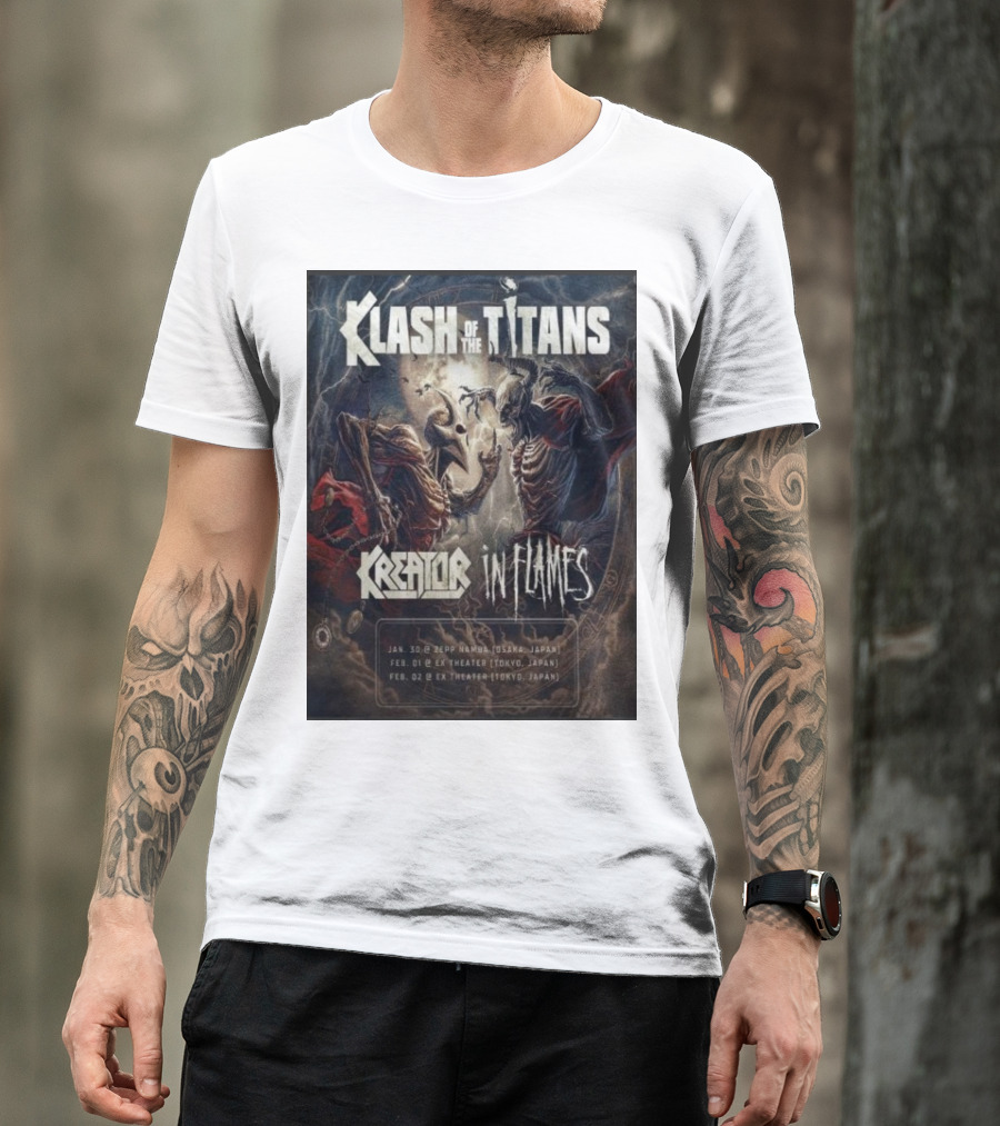 Klash Of The Titans Kreator In Flames Japan Tour January February 2024 Zep Namba Ex Theater Events T-Shirt
