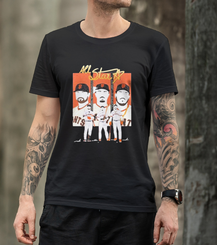 Giants All Star Players With Iconic Caps And Jerseys T-Shirt