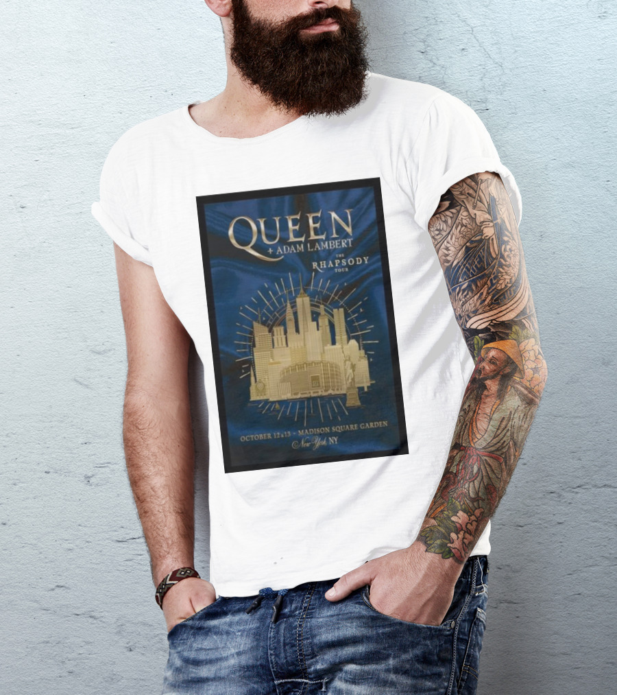 Queen + Adam Lambert The Rhapsody Tour October 12-13 Madison Square Garden New York NY T-Shirt