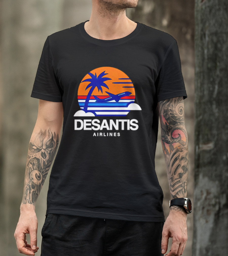 Prison Mitch DeSantis Airlines Palm Sunset Airplane T-Shirt