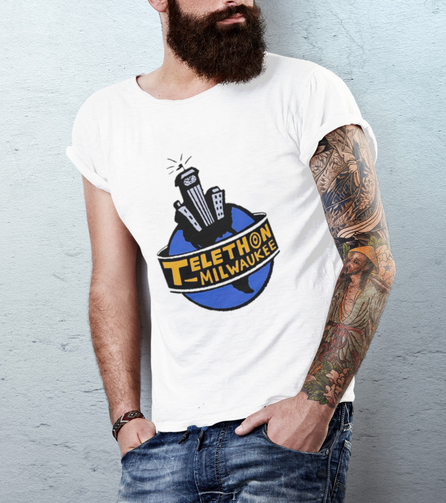 Telethon Milwaukee City Skyline Over Earth T-Shirt