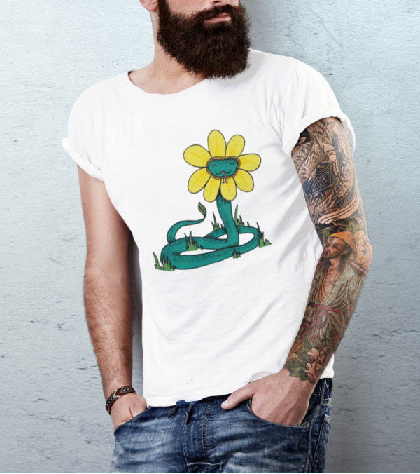 Snake Flower Bloom Entwined In Nature T-Shirt