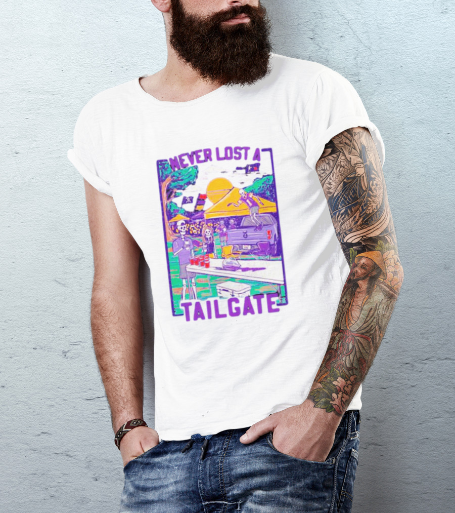 East Carolina Pirates Never Lost A Tailgate Skeleton Party Scene T-Shirt