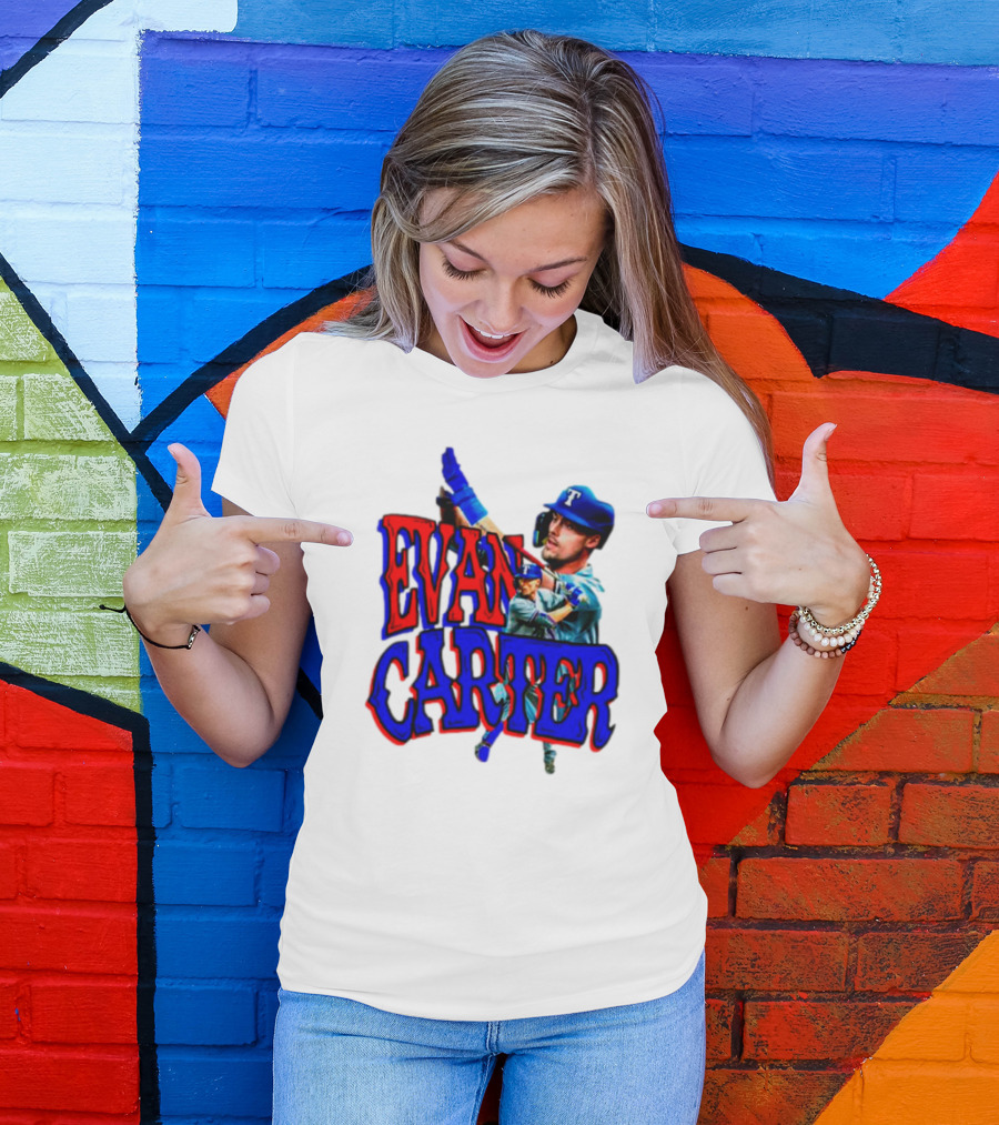 Evan Carter Texas Rangers Baseball Player Image T-Shirt