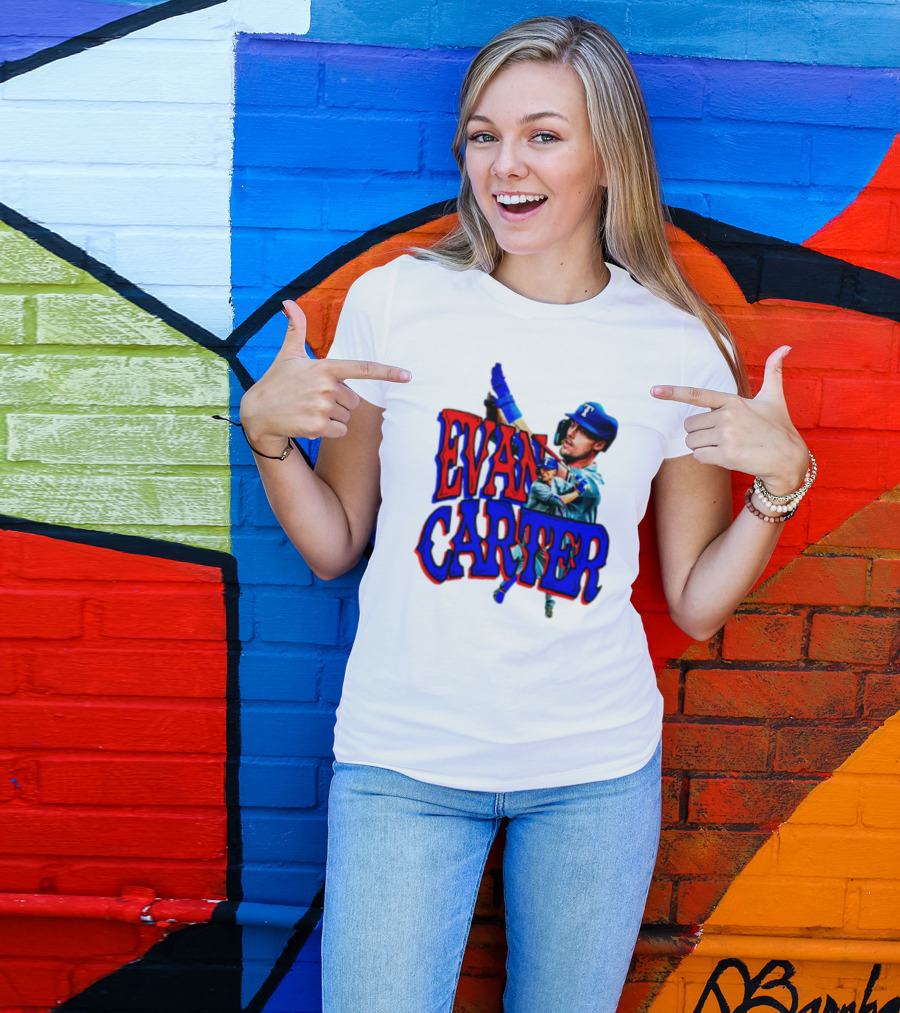 Evan Carter Texas Rangers Baseball Player Image T-Shirt