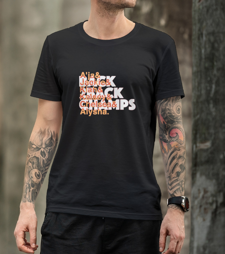 A'ja Jackie Kiah Kelsey Chelsea Alysha Las Vegas Aces Back To Back Ampersand Champs T-Shirt