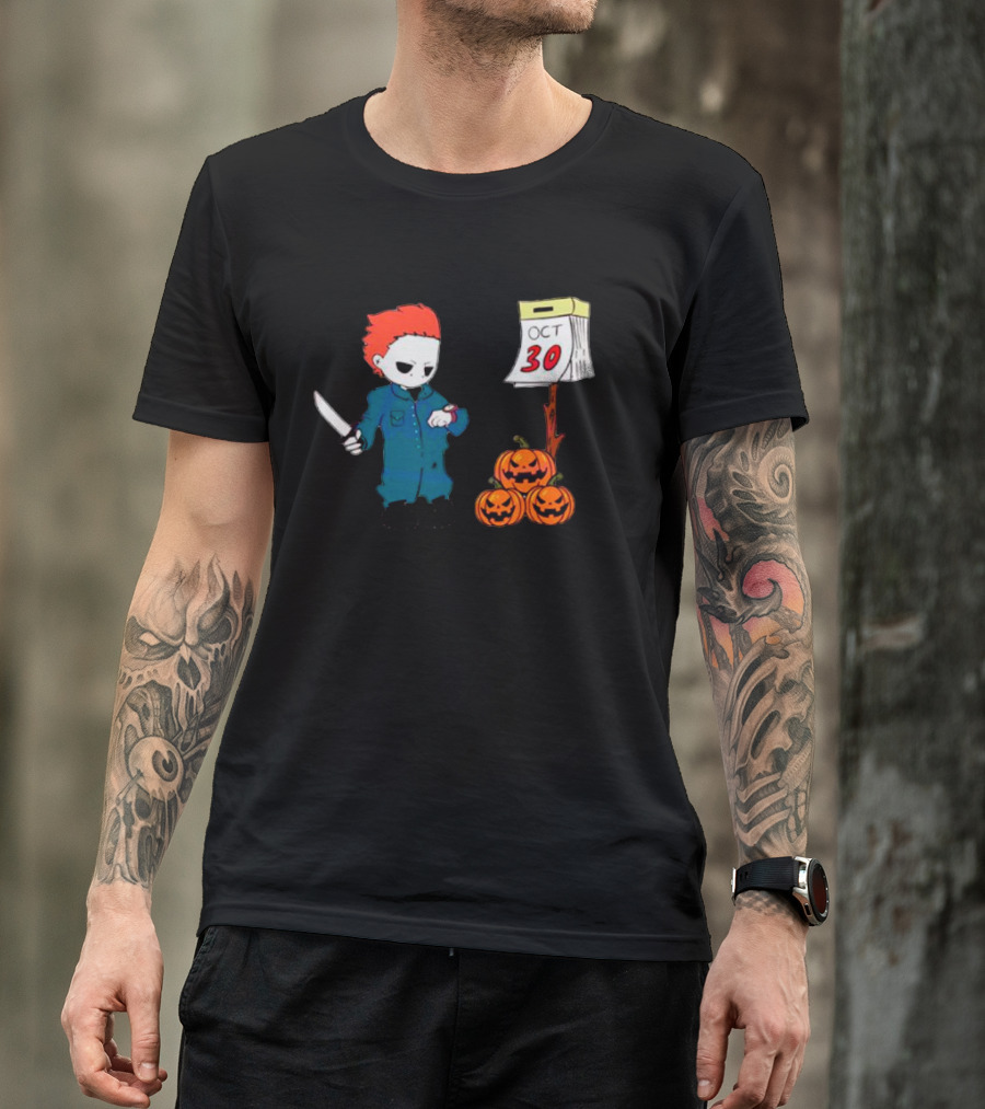 Michael Myers October 30 Knife Pumpkin Calendar T-Shirt