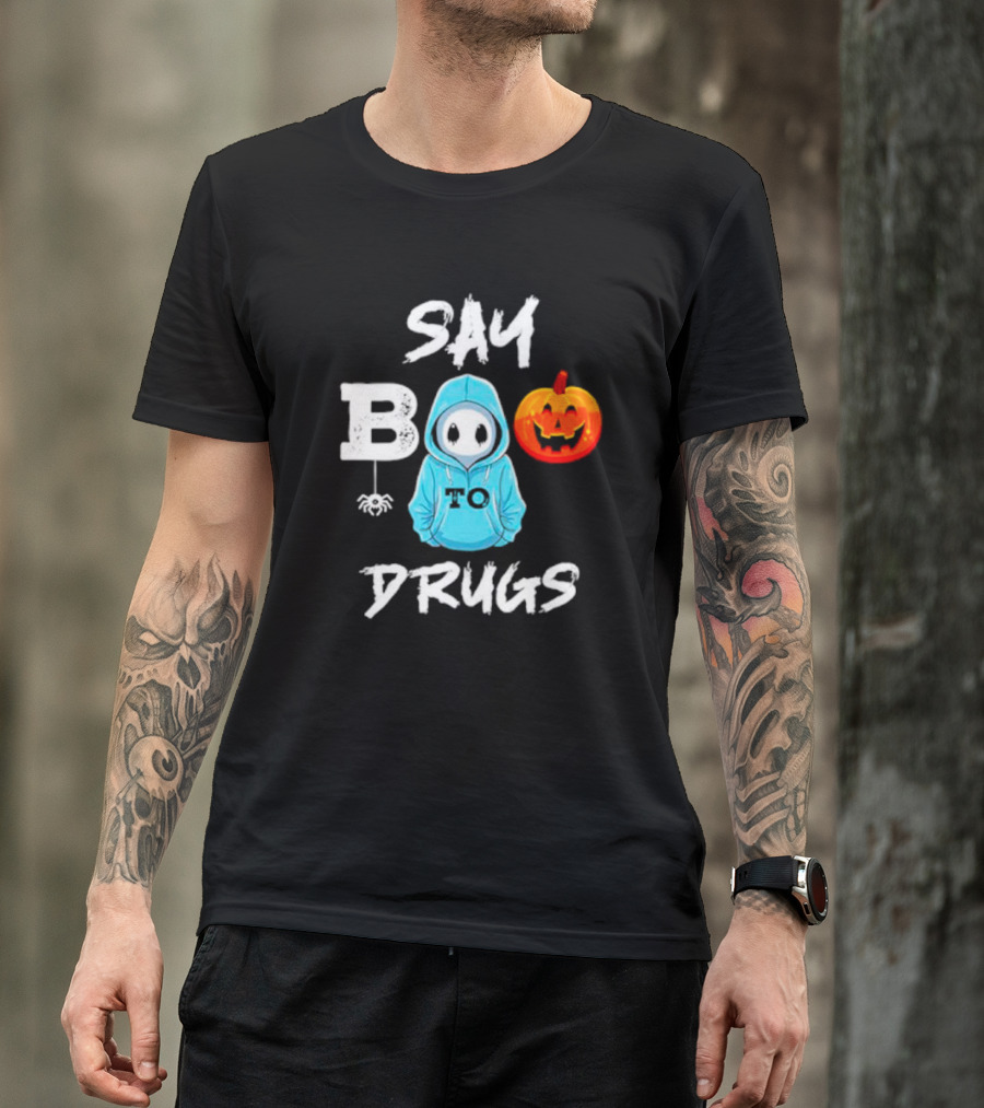 Red Ribbon Week Awareness Say Boo To Drugs Halloween Pumpkin T-Shirt