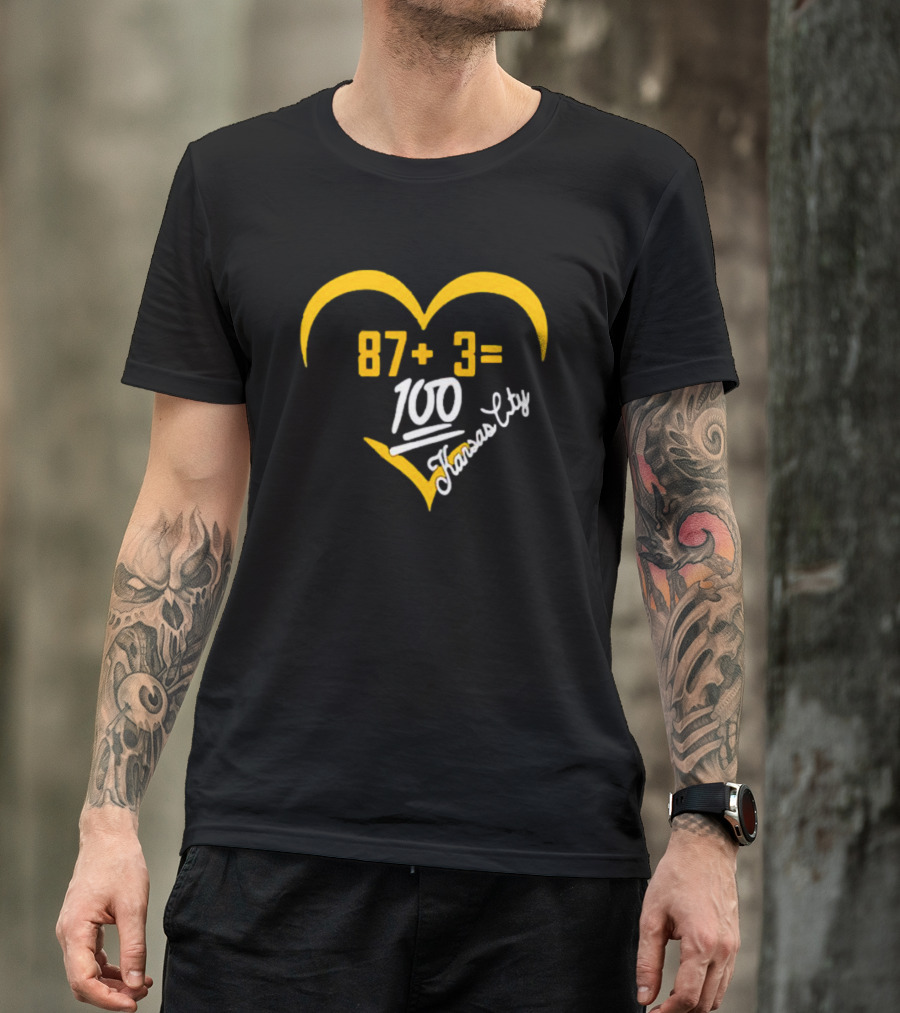87+3=100 Kansas City Heart T-Shirt