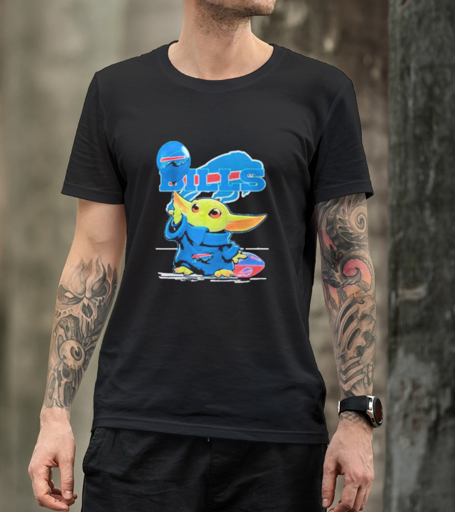 Buffalo Bills Baby Yoda Balloon NFL Team T-Shirt