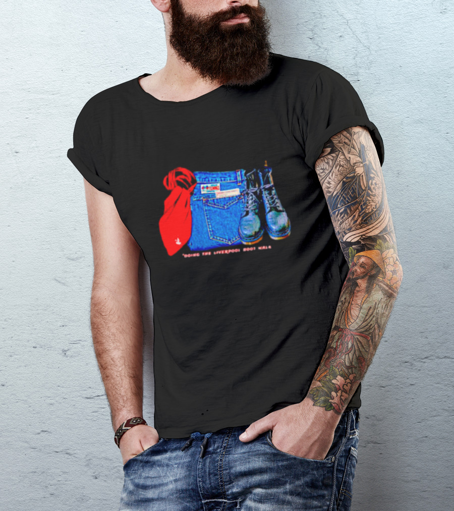 Red Scarf Denim And Boots Liverbird T-Shirt