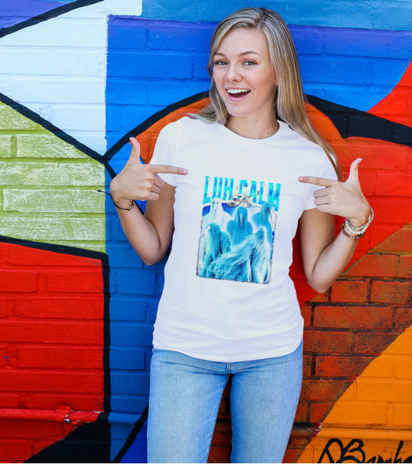Luh Calm Fit Film Blue Abstract Figures T-Shirt