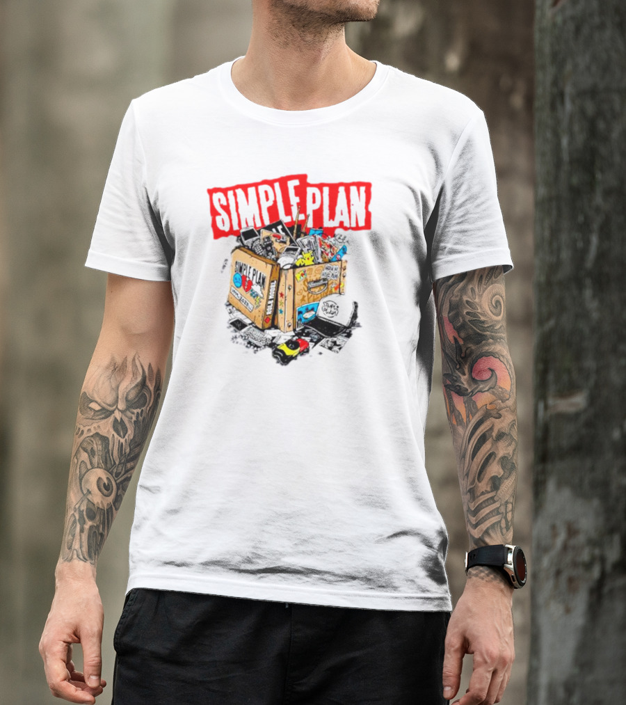 Simple Plan Vintage Tour Memorabilia Box Souvenir Collection T-Shirt