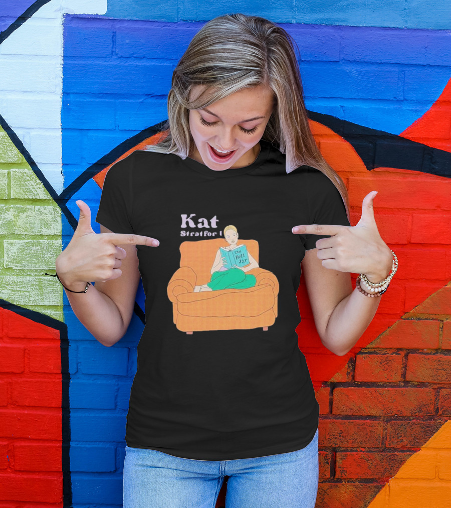 Kat Stratford Reading The Bell Jar On Orange Sofa T-Shirt