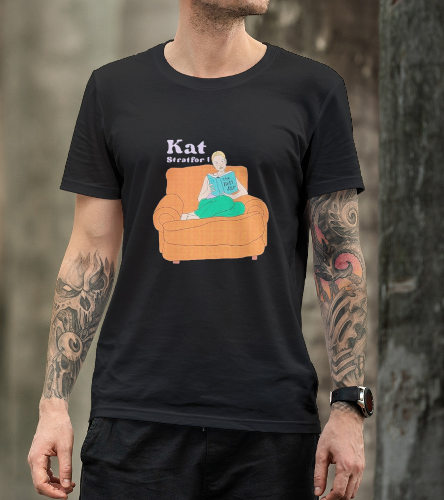 Kat Stratford Reading The Bell Jar On Orange Sofa T-Shirt