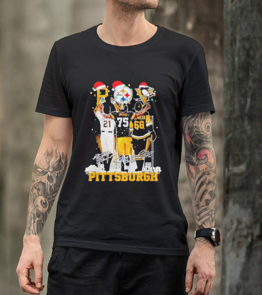 Pittsburgh Icons Clemente Greene Lemieux Steelers 79 Penguins 66 T-Shirt