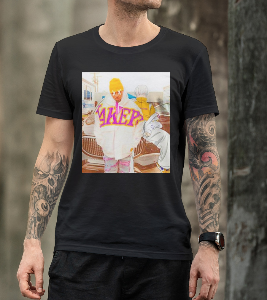 Lakers X Chris Brown X Toge Inumaki Anime Crossover Cursed Speech T-Shirt