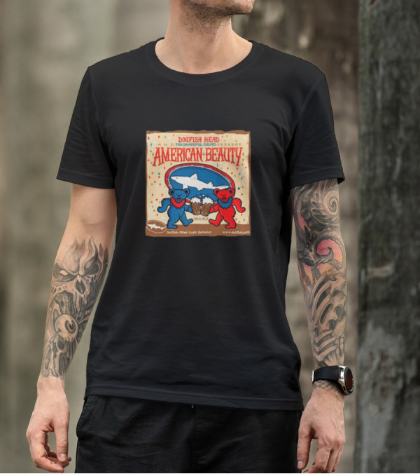 Dogfish Head The Grateful Dead Present American Beauty Pale Ale Dancing Bears Dogfish Head Craft Brewery T-Shirt