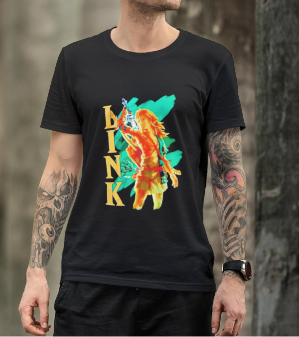 Nintendo The Legend Of Zelda Link Tears Of The Kingdom Green And Gold T-Shirt