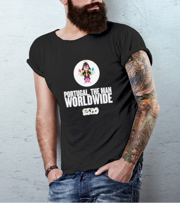 PORTUGAL. THE MAN WORLDWIDE CHARACTER WITH COLORFUL HANDS AND HALO T-Shirt