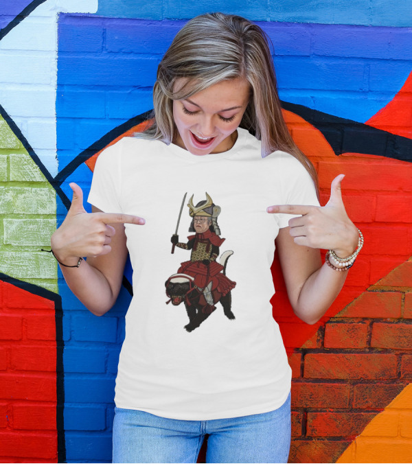 Samurai Satoshi Riding Armored Animal T-Shirt
