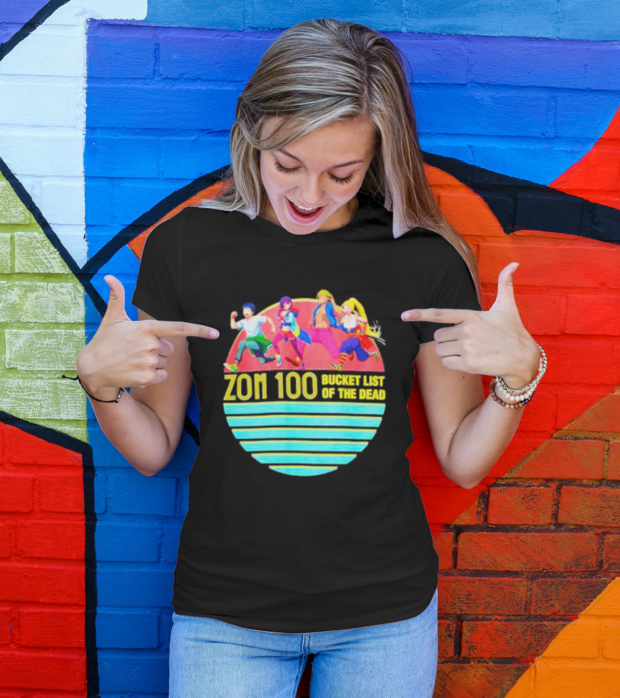 Zom 100 Bucket List Of The Dead Vintage Retro Character Circle T-Shirt