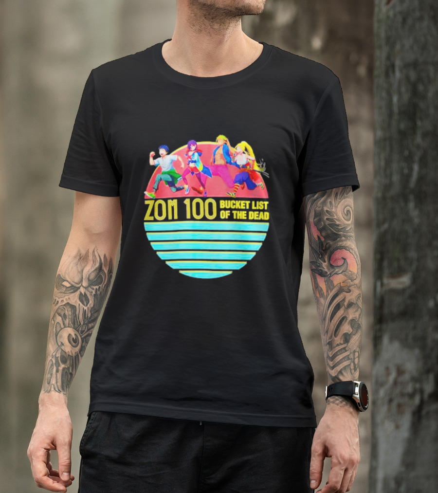 Zom 100 Bucket List Of The Dead Vintage Retro Character Circle T-Shirt