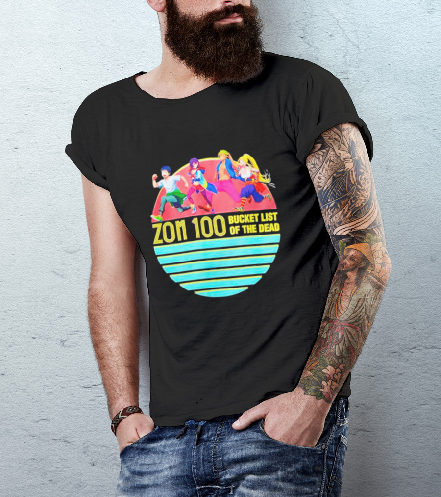 Zom 100 Bucket List Of The Dead Vintage Retro Character Circle T-Shirt