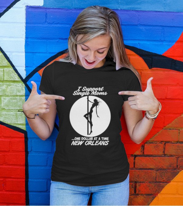 I Support Single Moms One Dollar At A Time New Orleans Iconic T-Shirt