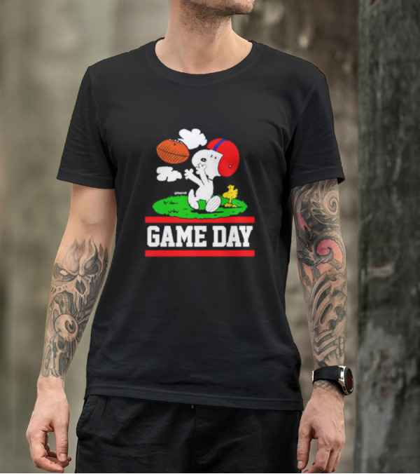 Peanuts Snoopy Woodstock Football Game Day T-Shirt