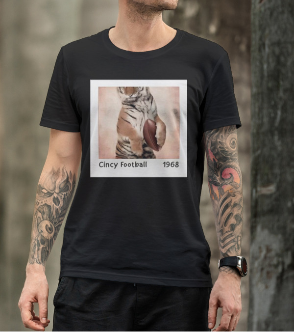 Cincy Football 1968 Tiger With Football T-Shirt