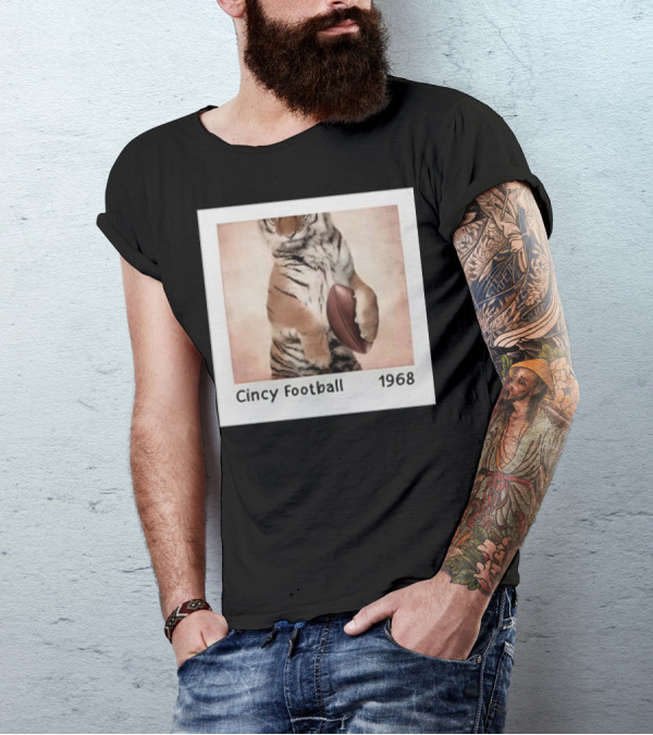 Cincy Football 1968 Tiger With Football T-Shirt