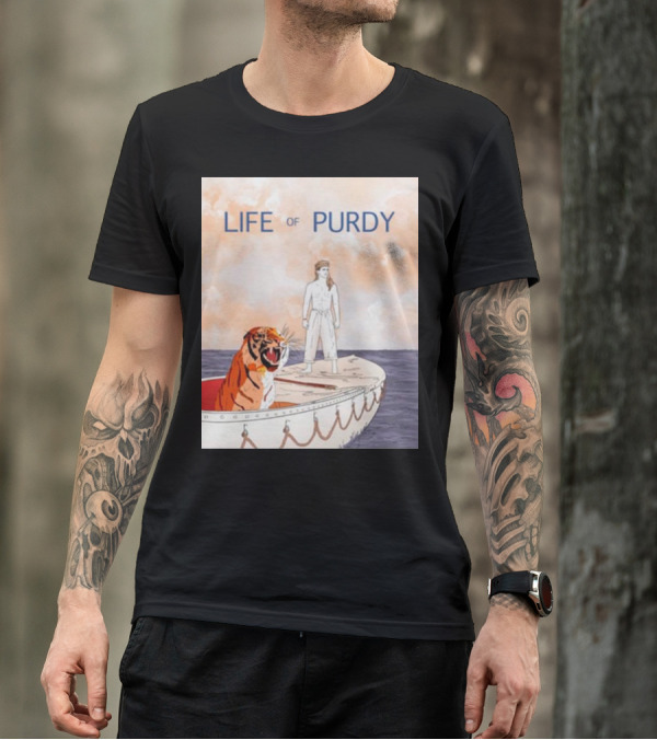 Life Of Purdy Adventure With Tiger On Boat T-Shirt