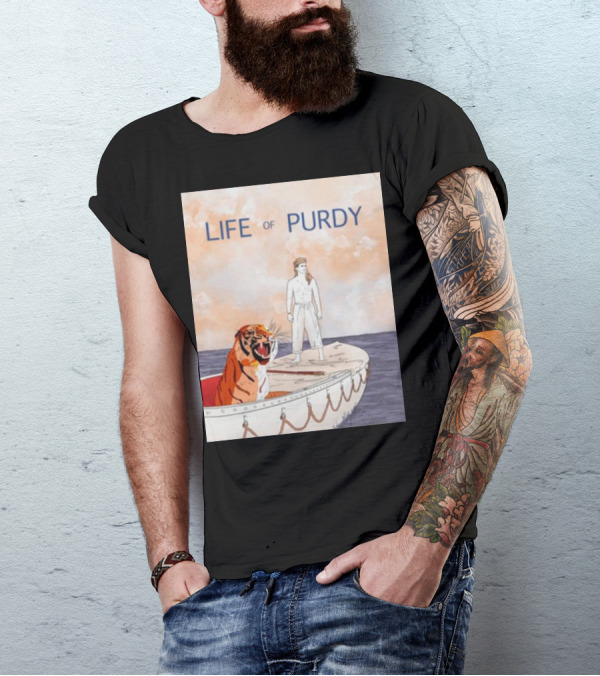 Life Of Purdy Adventure With Tiger On Boat T-Shirt